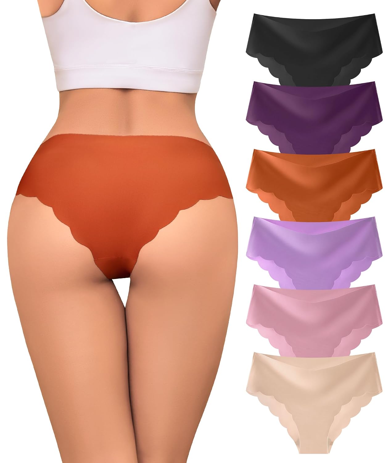 Riozz Seamless Wave Edge Bikini Panties 6 Pack — image 2