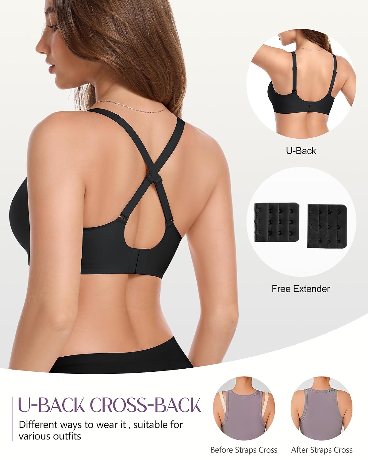 SHARICCA Wireless Seamless Deep V Push Up Bra — image 4