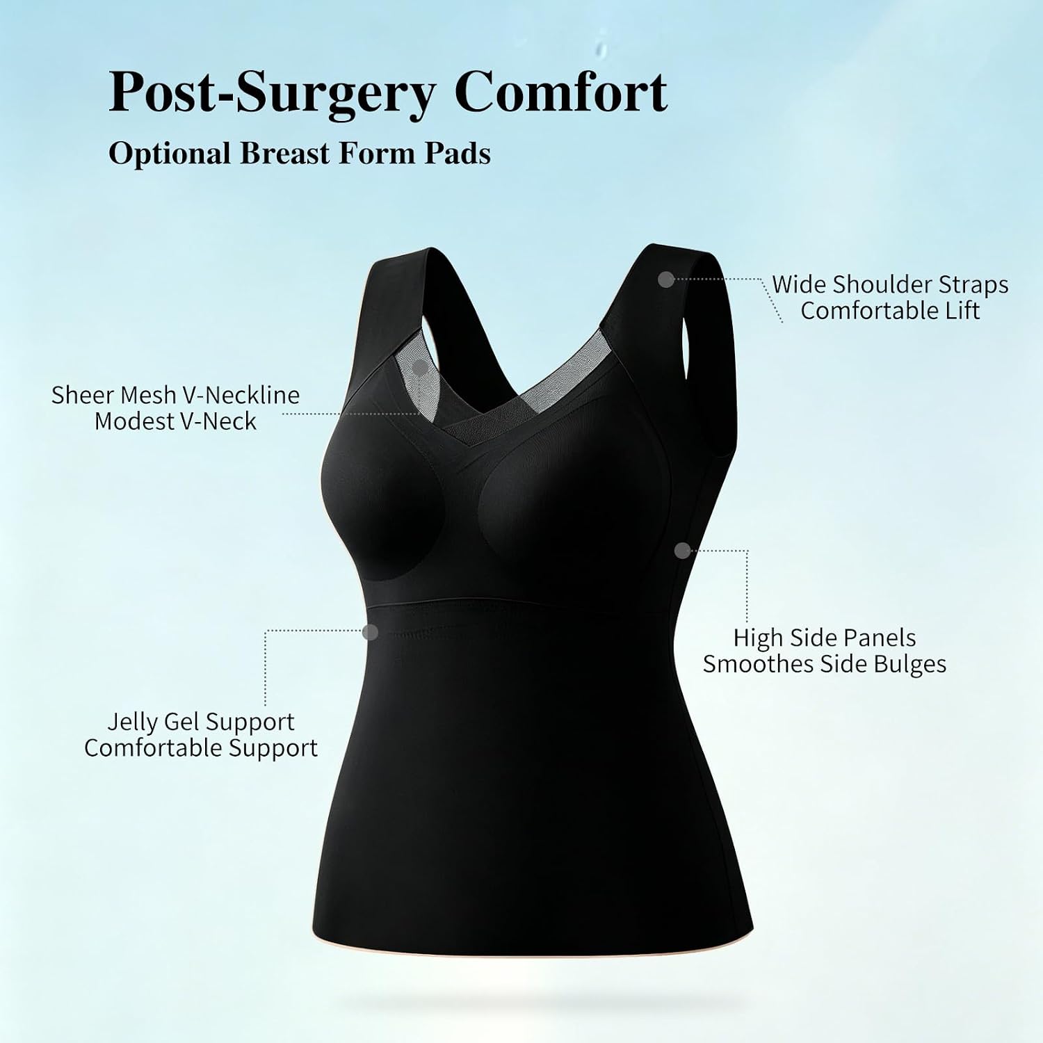 Lervanla Wire-Free Mastectomy Camisole Bra — image 4