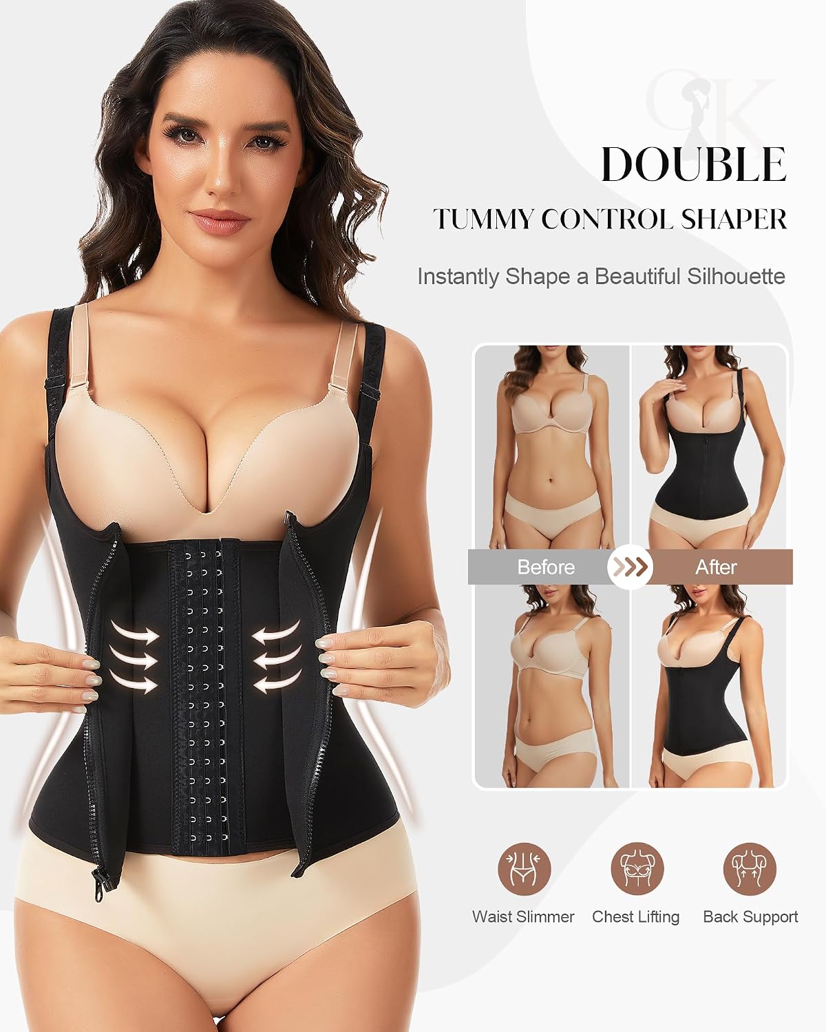 GYDEK Waist Trainer Corset with Zipper — image 3