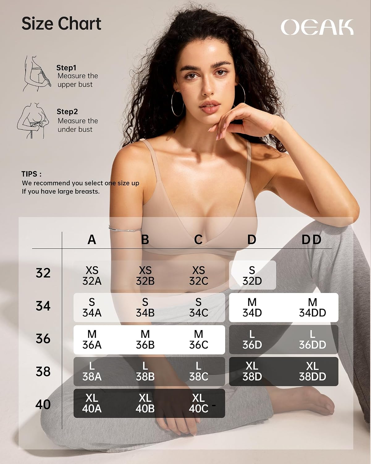 OEAK Women's Unlined Triangle Plunge Wireless Bra — image 6
