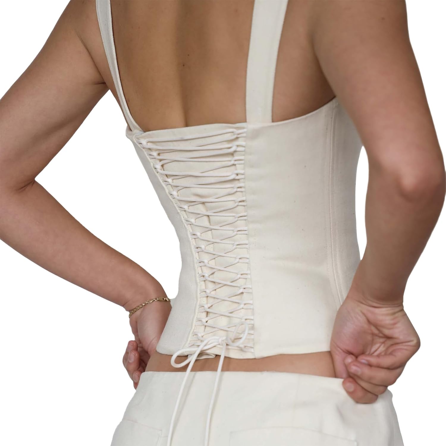 Aopwsrlyi Off Shoulder Lace Up Corset Top — image 5