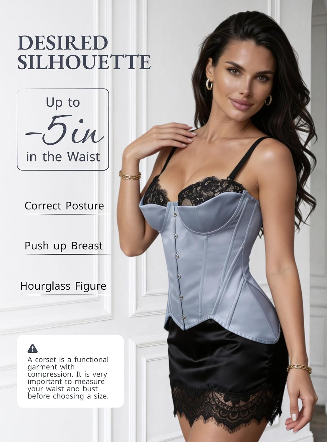 WS Waist Secrets Overbust Satin Corset Bustier — image 2