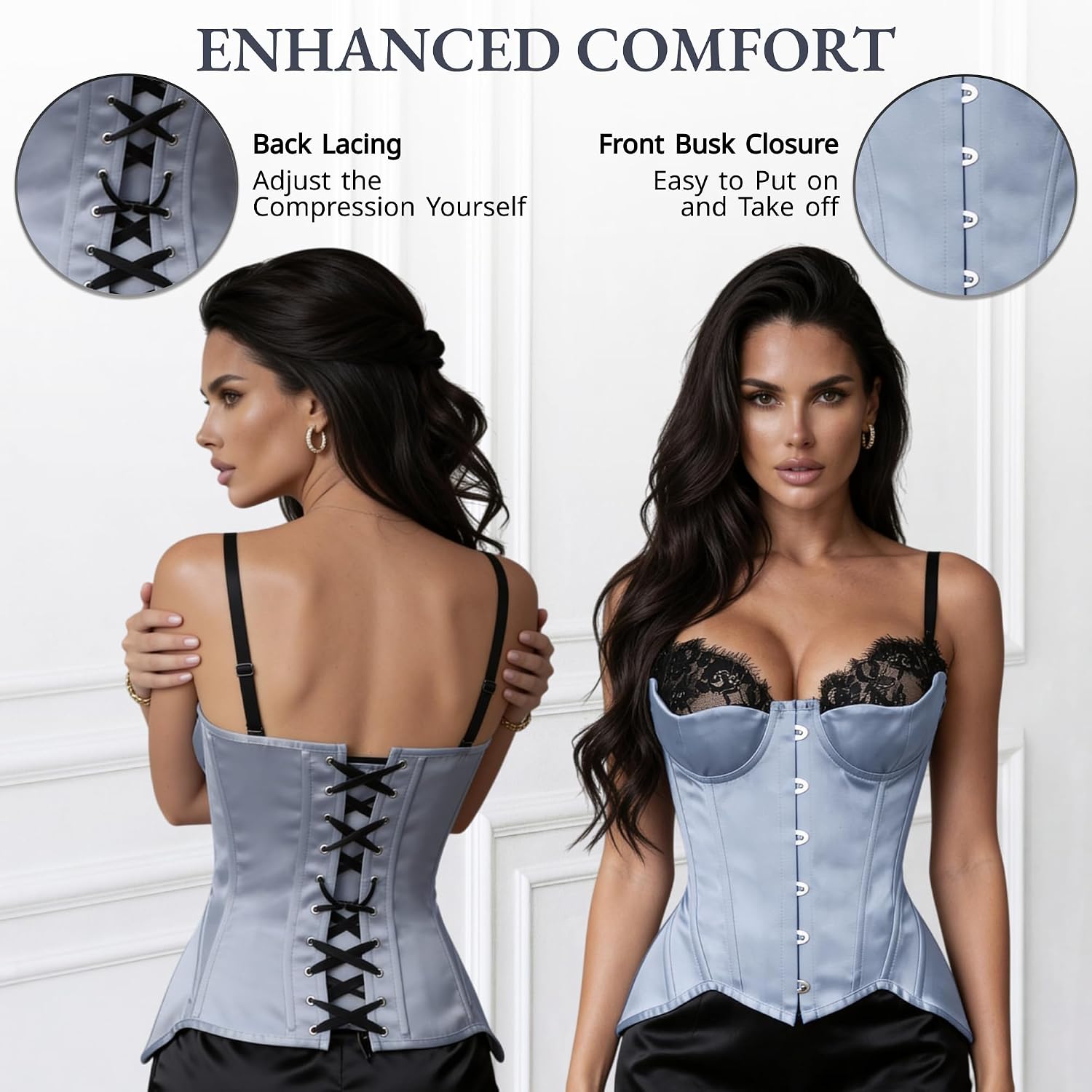 WS Waist Secrets Overbust Satin Corset Bustier — image 4
