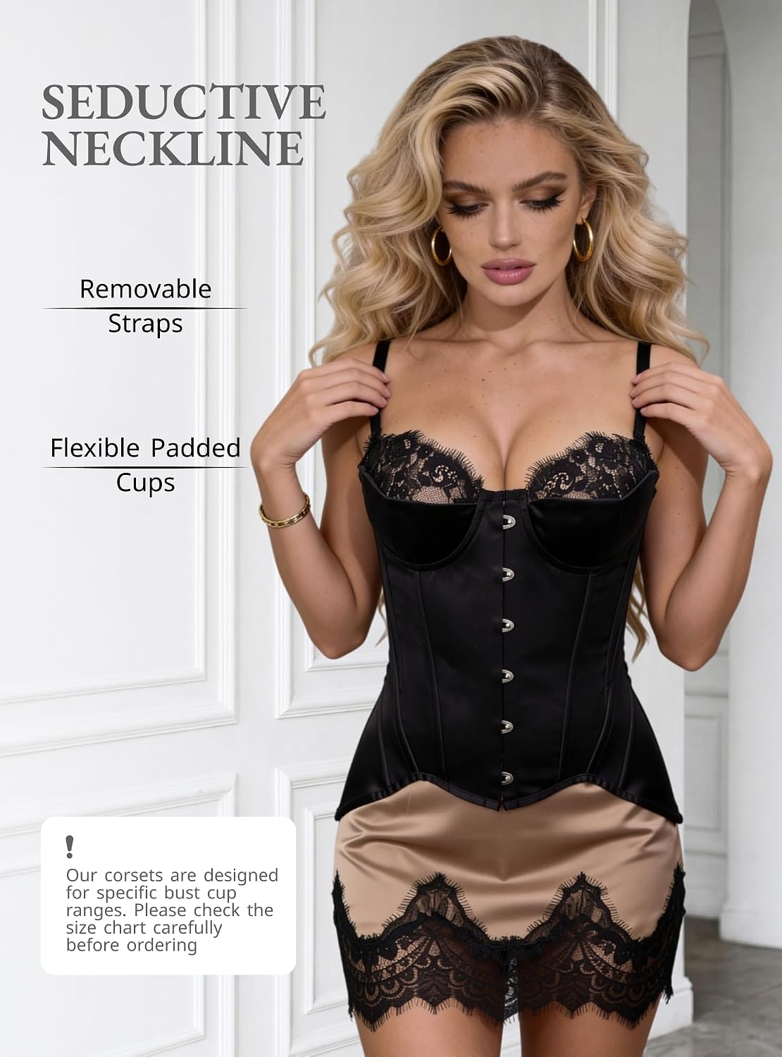 WS Waist Secrets Overbust Satin Corset Bustier — image 3