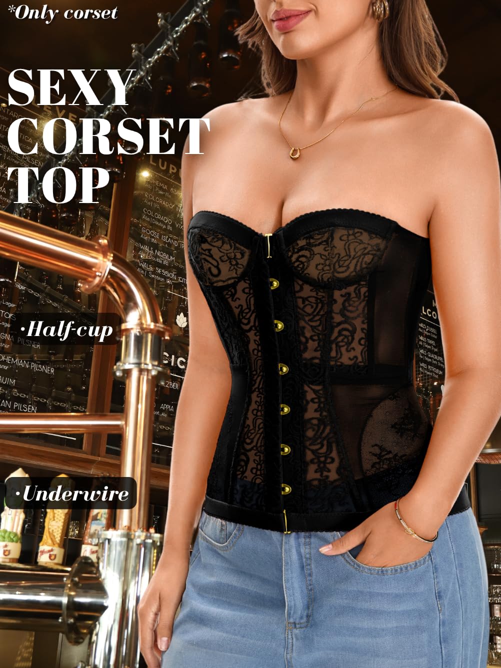 ChiaoLezhee 3D Floral Lace Corset Bustier — image 2