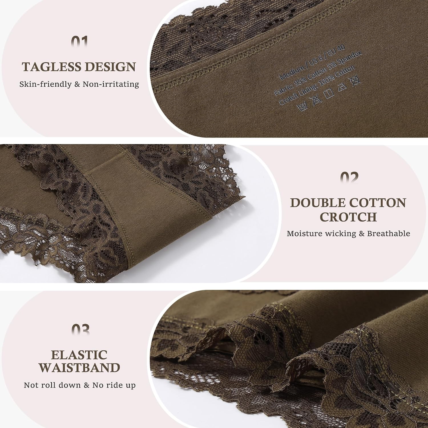 IROCUE 9-Pack Cheeky Bikini Panties for Women — image 4
