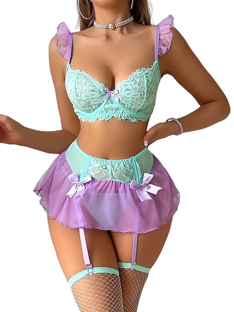 LadyIn Lace Lingerie Set with Stockings