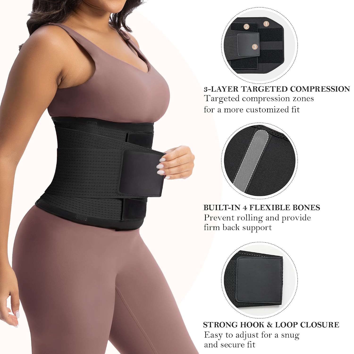YIANNA 3-Layer Waist Trainer Cincher — image 4