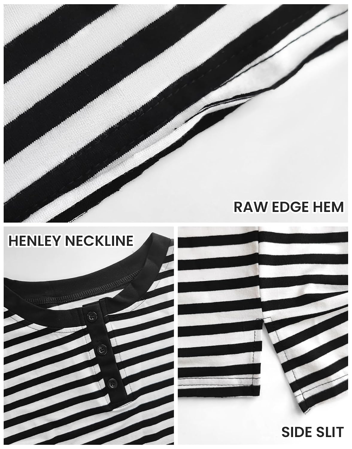 Murandick Striped Henley Crop Top — image 5