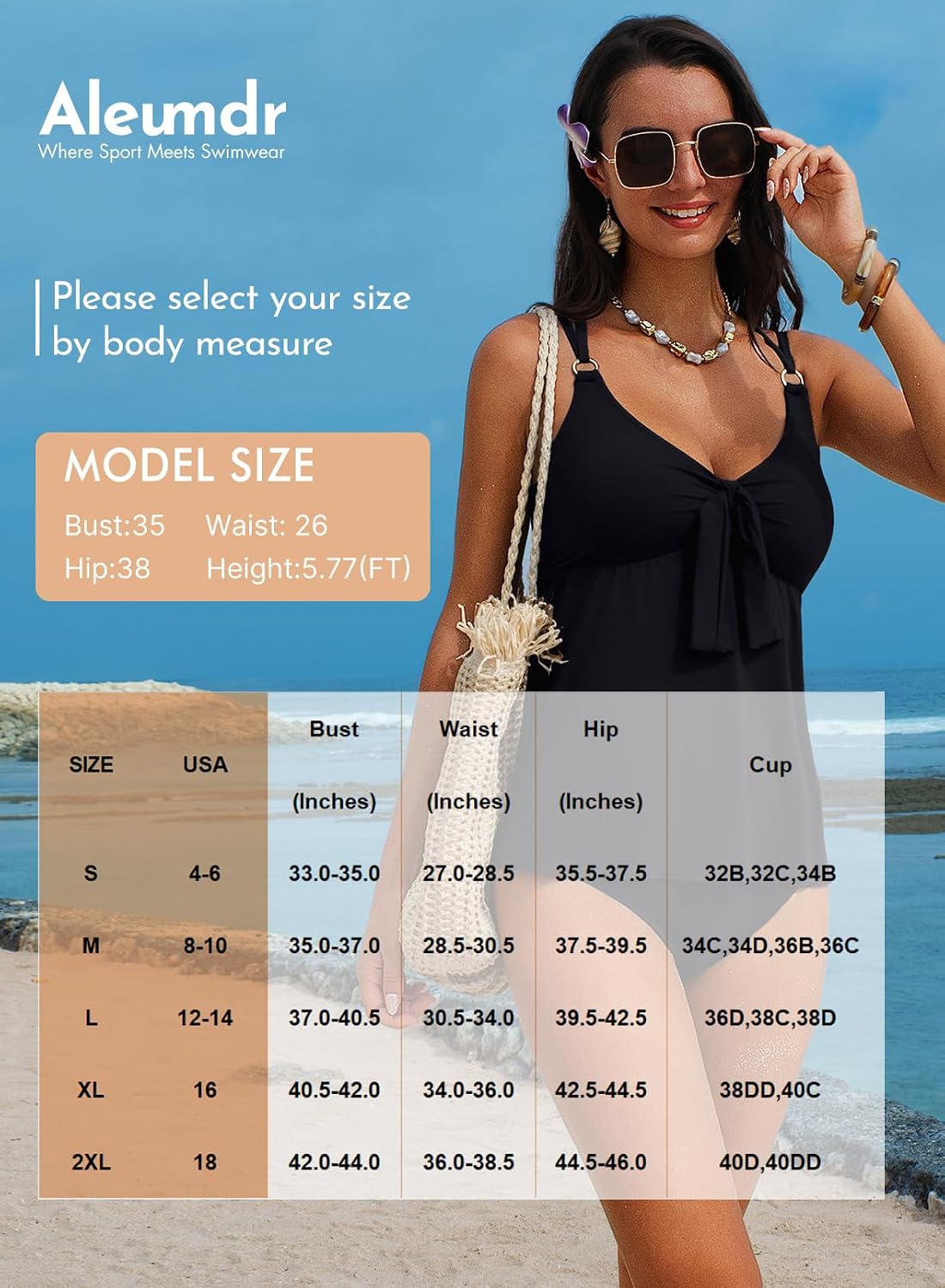 Aleumdr Women's Tummy Control Tankini Swimwear — image 7