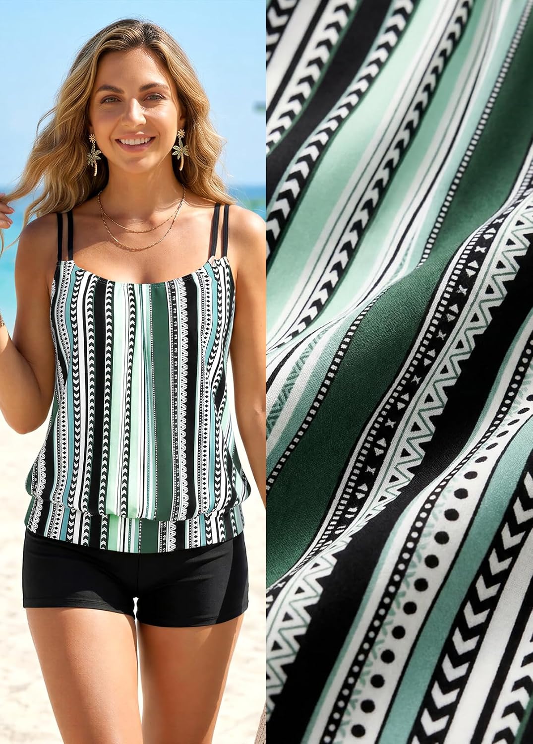 MODLILY Women's Tummy Control Tankini Swimwear — image 7
