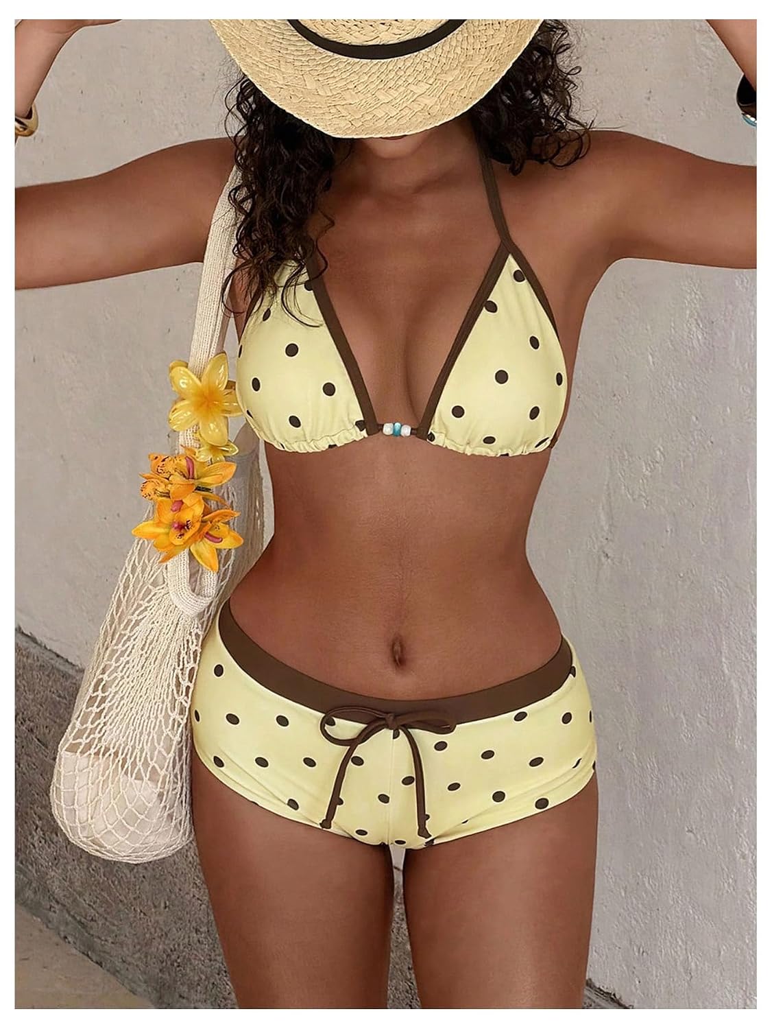 WDIRARA Polka Dot Halter Bikini Set — image 3