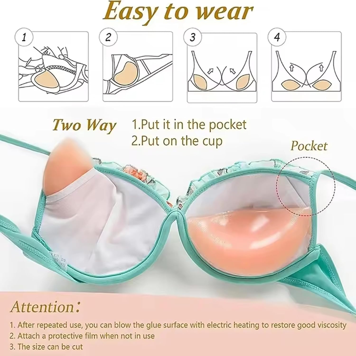 Clear Silicone Push Up Bra Inserts for Women — image 7