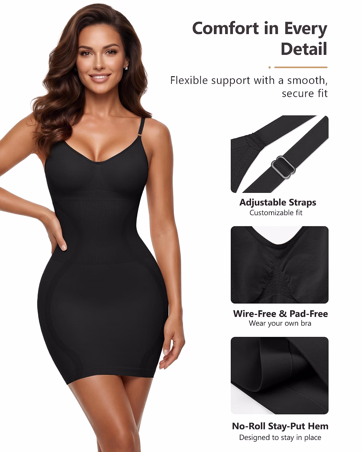 AOSIMANNA Tummy Control Body Shaper Slip Dress — image 3