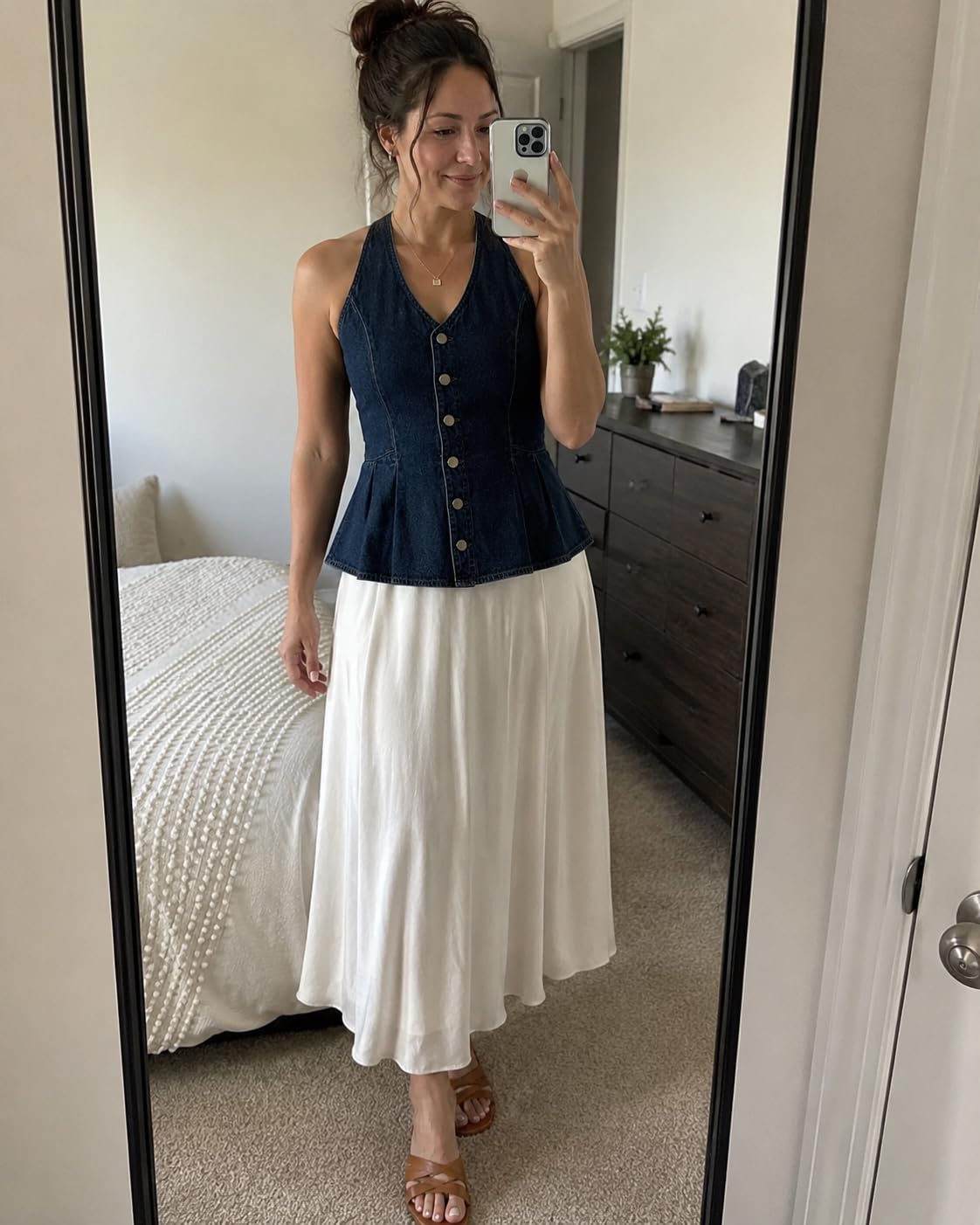Lunaaevi Women's Denim Halter Corset Top — image 5