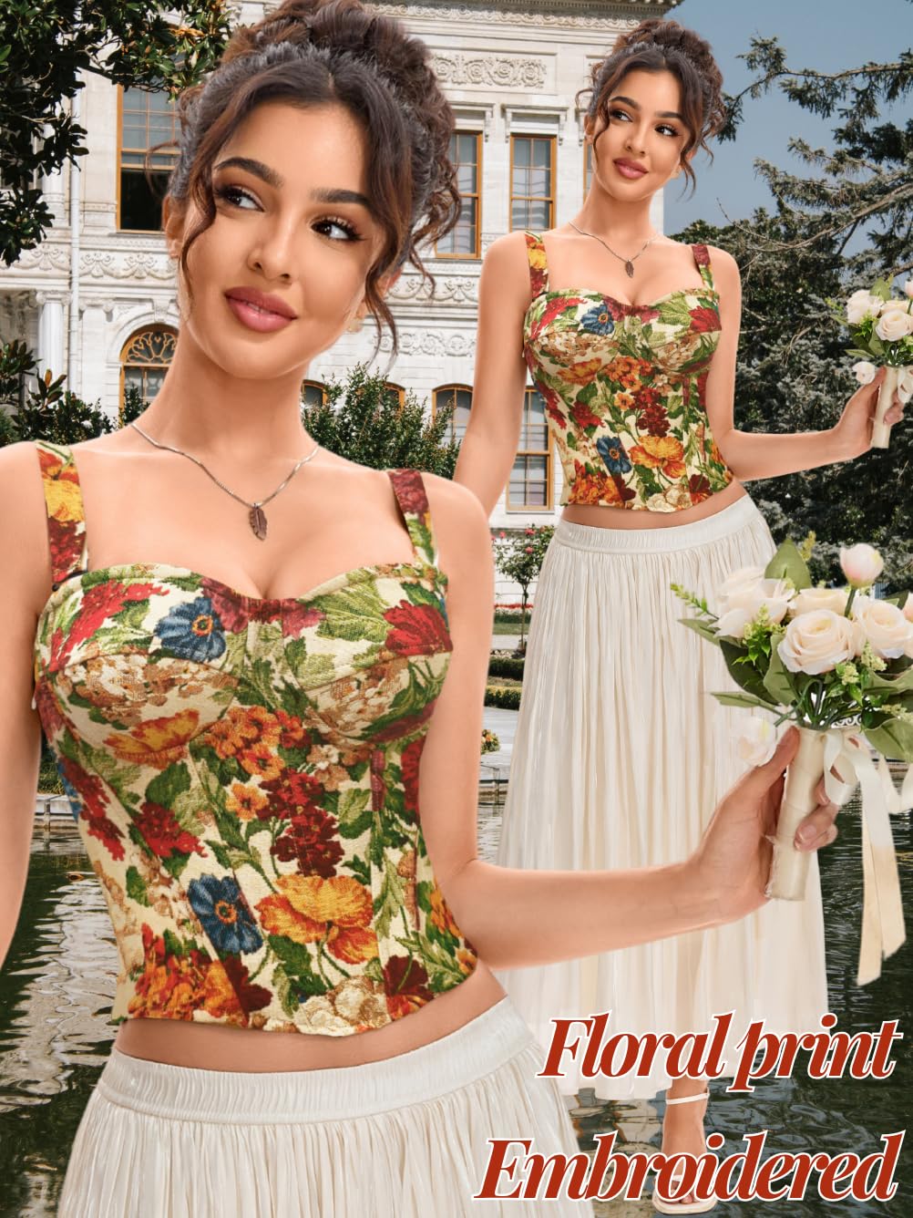 ChiaoLezhee Embroidered Corset Bustier for Women — image 5