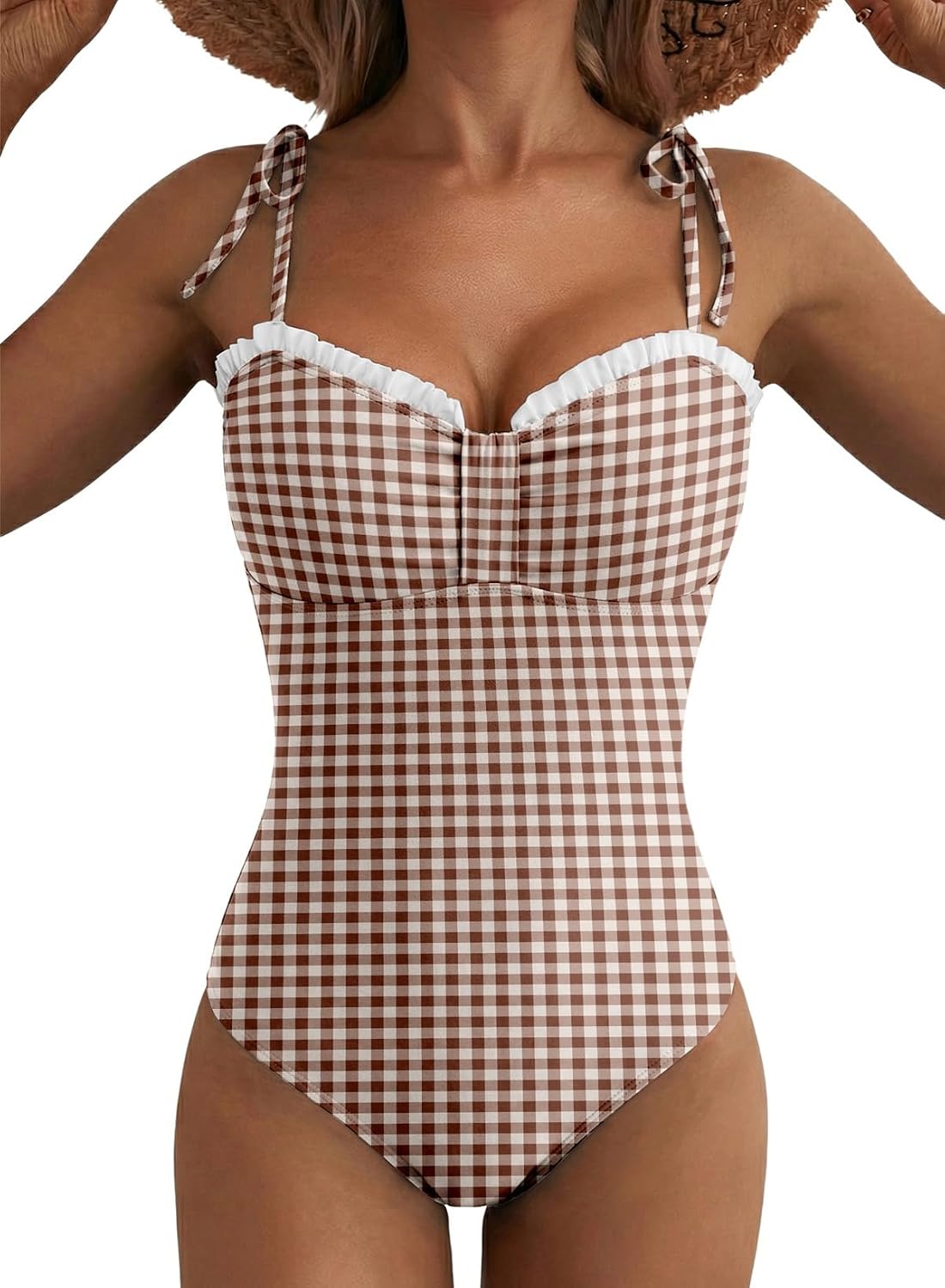 Herseas Women's Striped Tie Shoulder One Piece Swimsuit — image 8