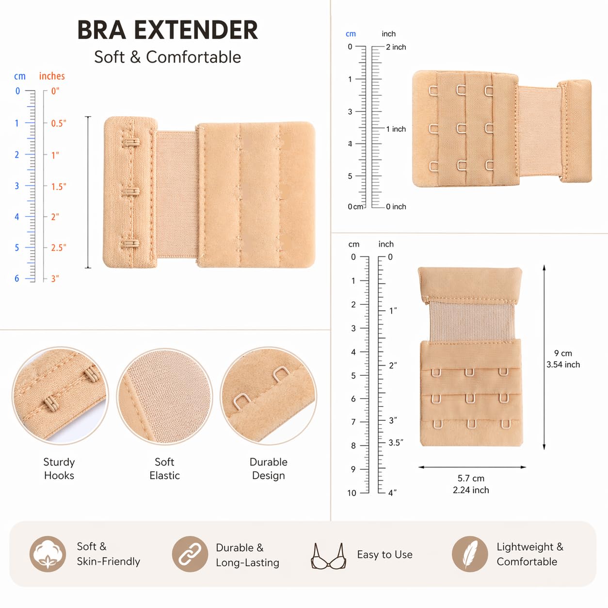 3 Hook 3 Row Bra Band Extender — image 3