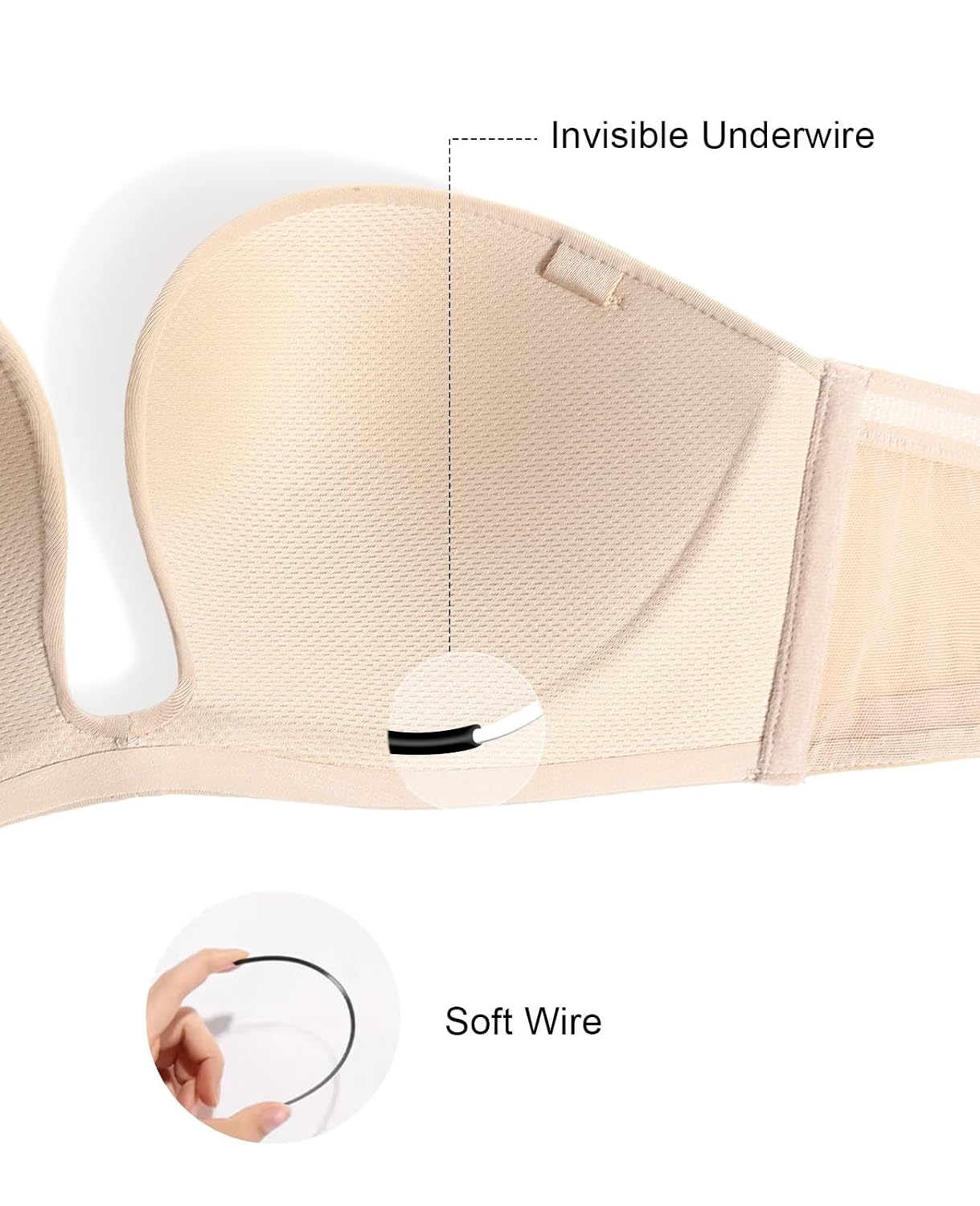 Upushall Strapless Push-Up Bra with Padded Plunge — image 5