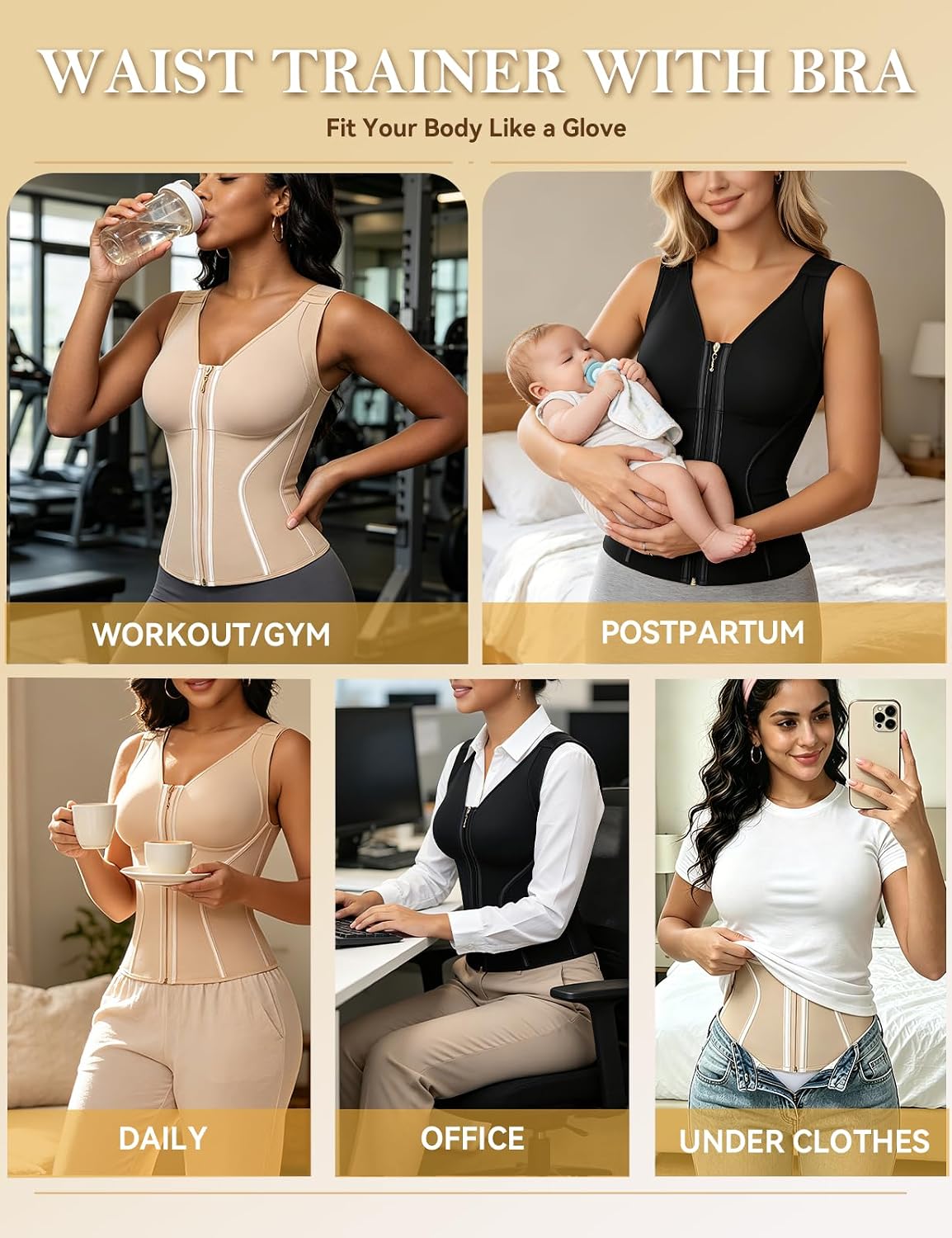 SHAPSHE Waist Trainer Corset with Bra for Women — image 5