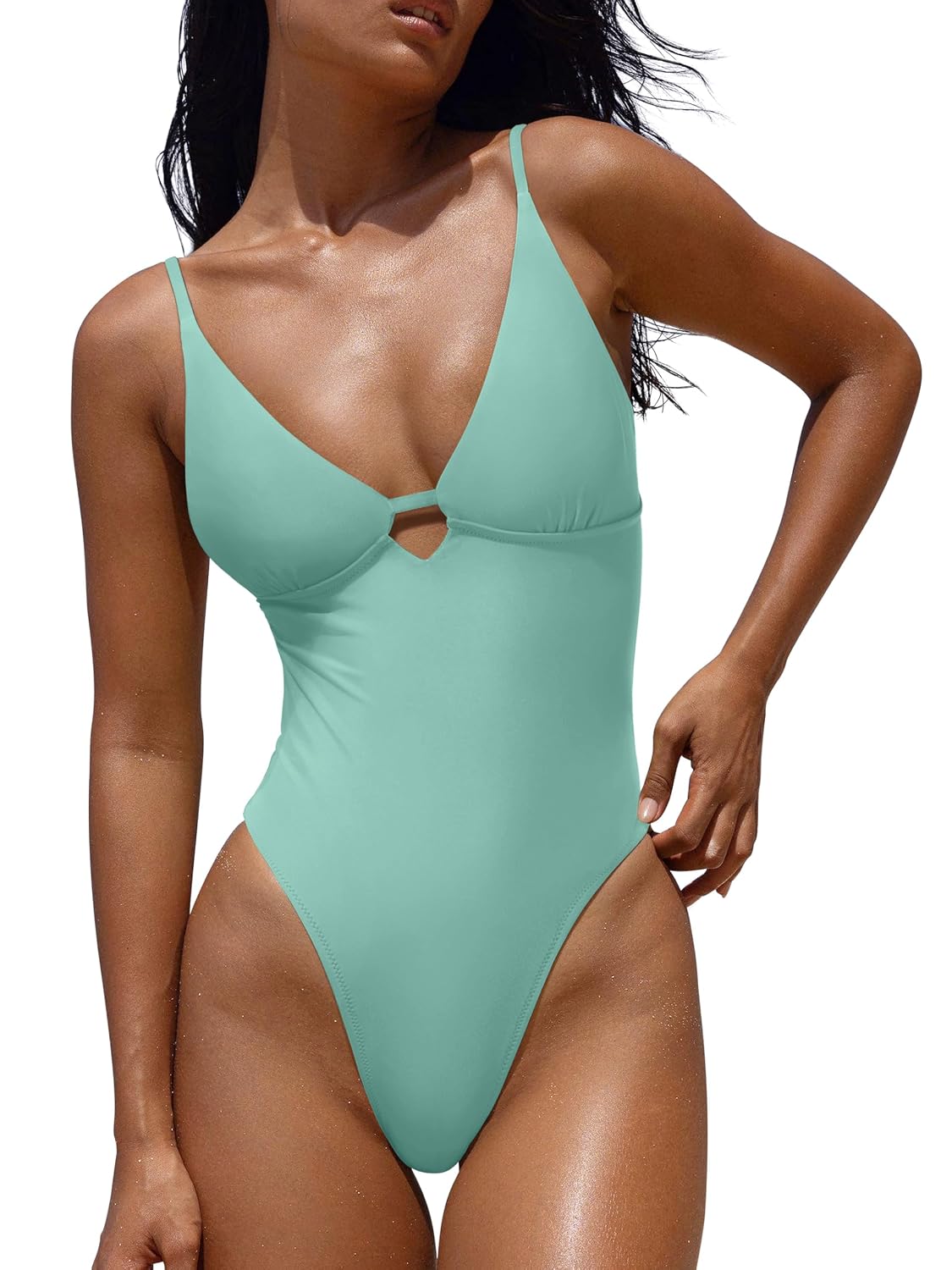 LASLULU Women's V-Neck Padded One Piece Swimsuit — image 7