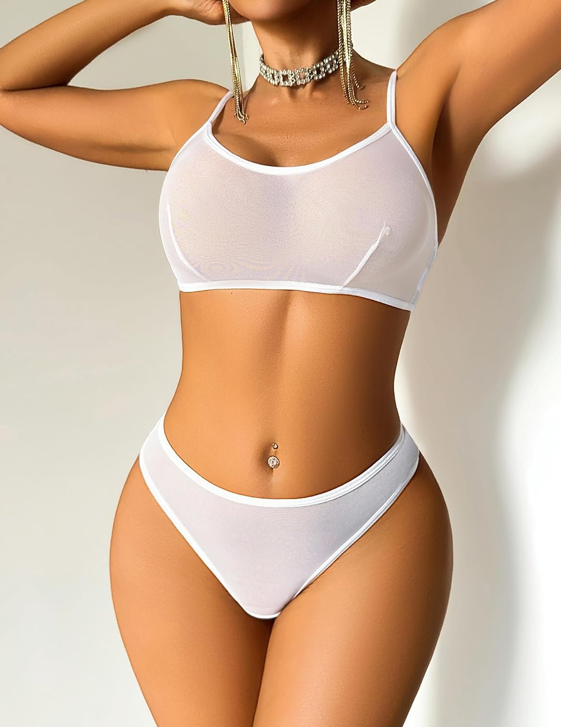 ADOME Mesh Lingerie Wireless Bra and Panty Set — image 5