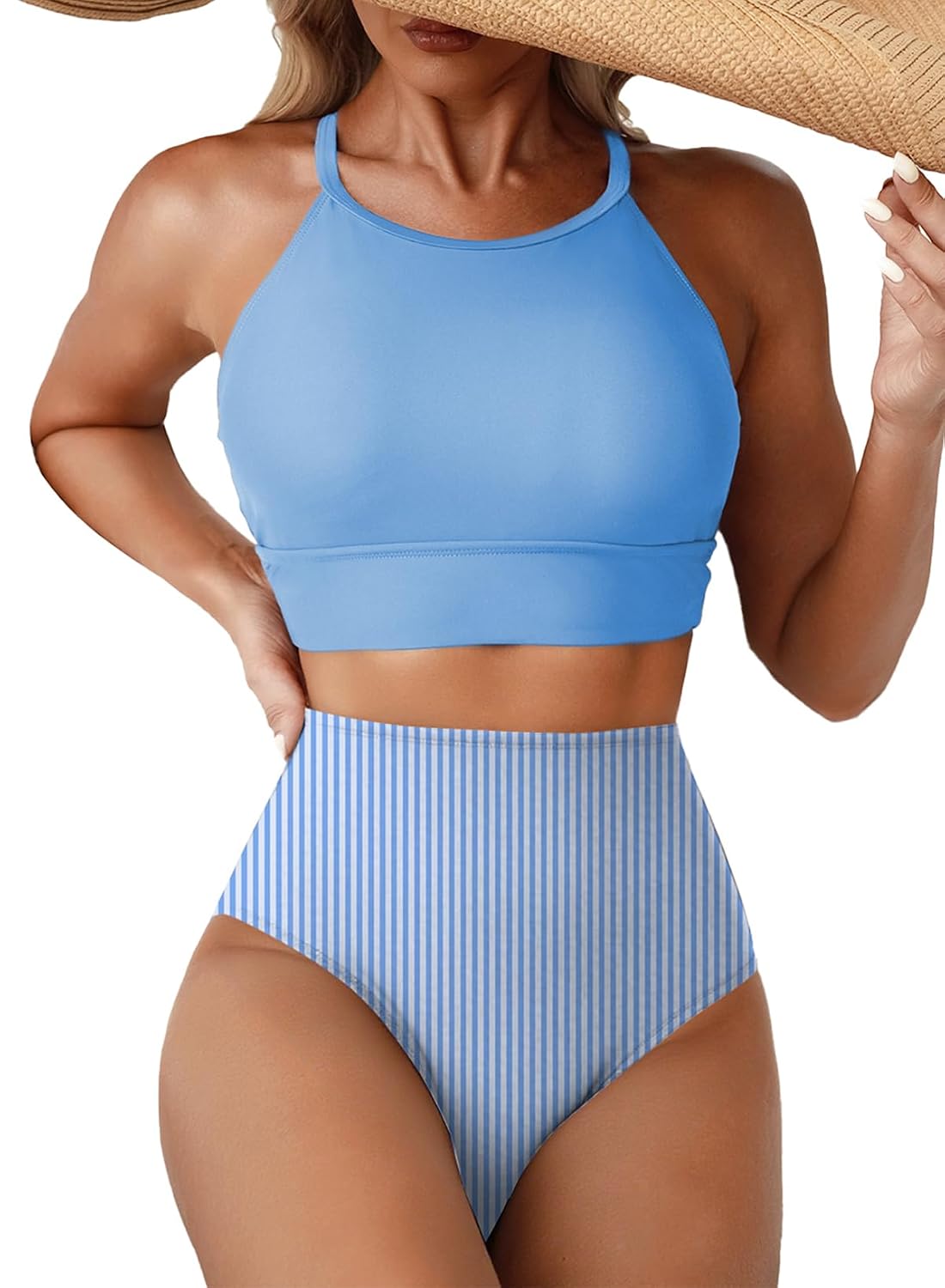 Herseas High Neck Tropical Leaf Bikini Set — image 8