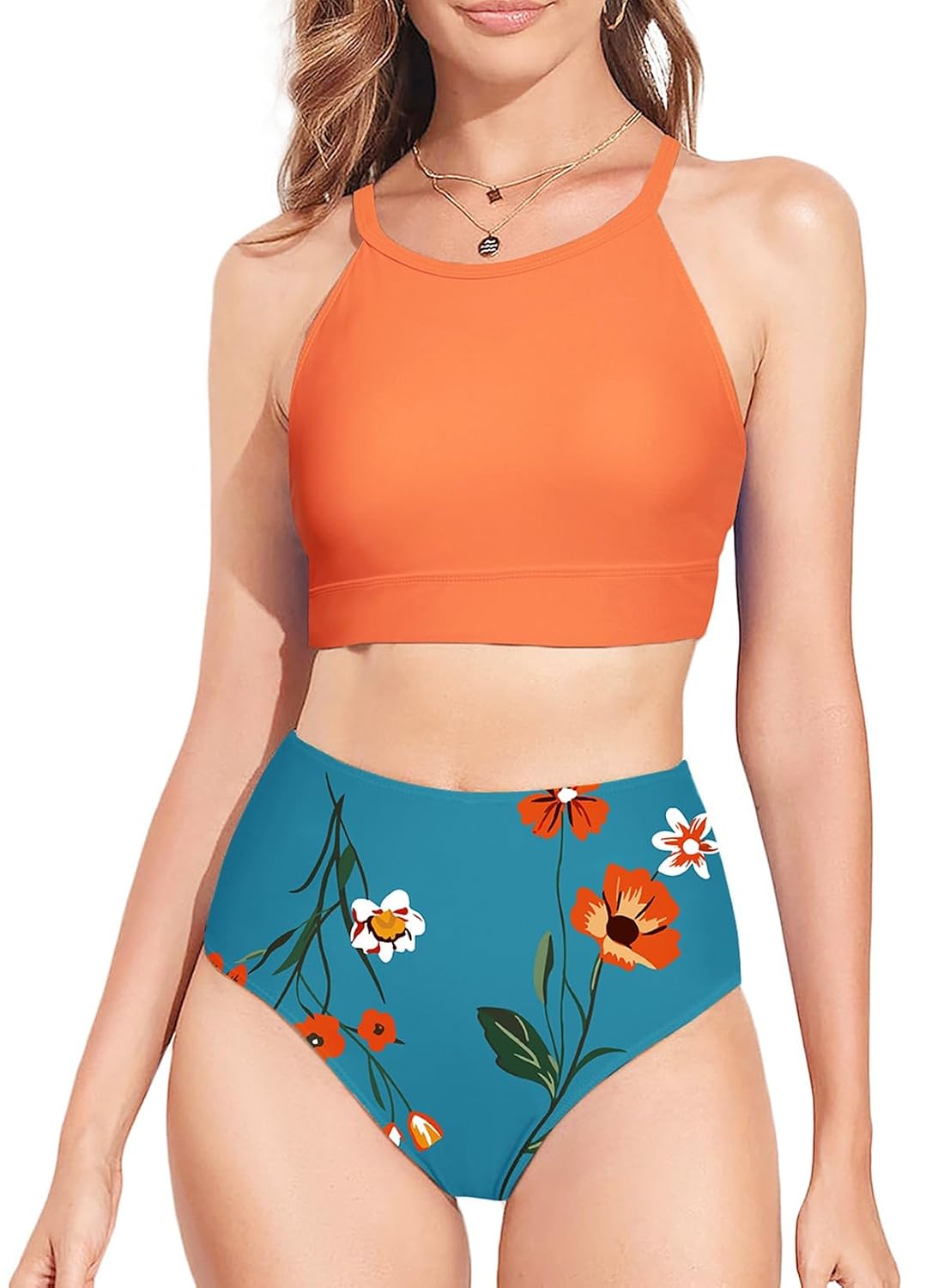 Herseas High Neck Tropical Leaf Bikini Set — image 9