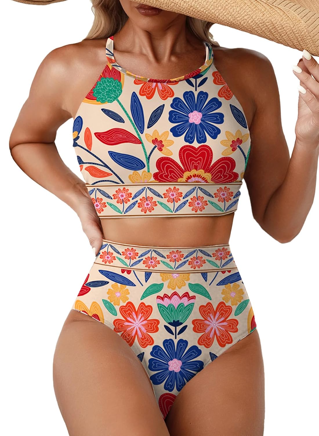 Herseas High Neck Tropical Leaf Bikini Set — image 11