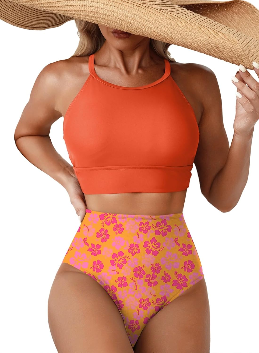 Herseas High Neck Tropical Leaf Bikini Set — image 12