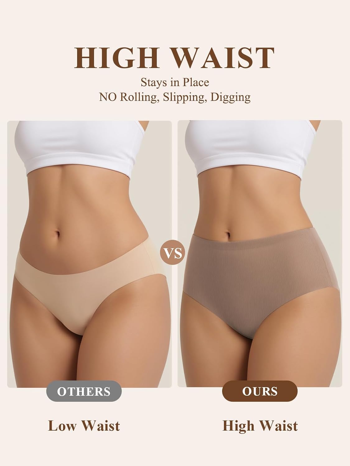 SDEOER High Waisted Seamless No Show Panties — image 3