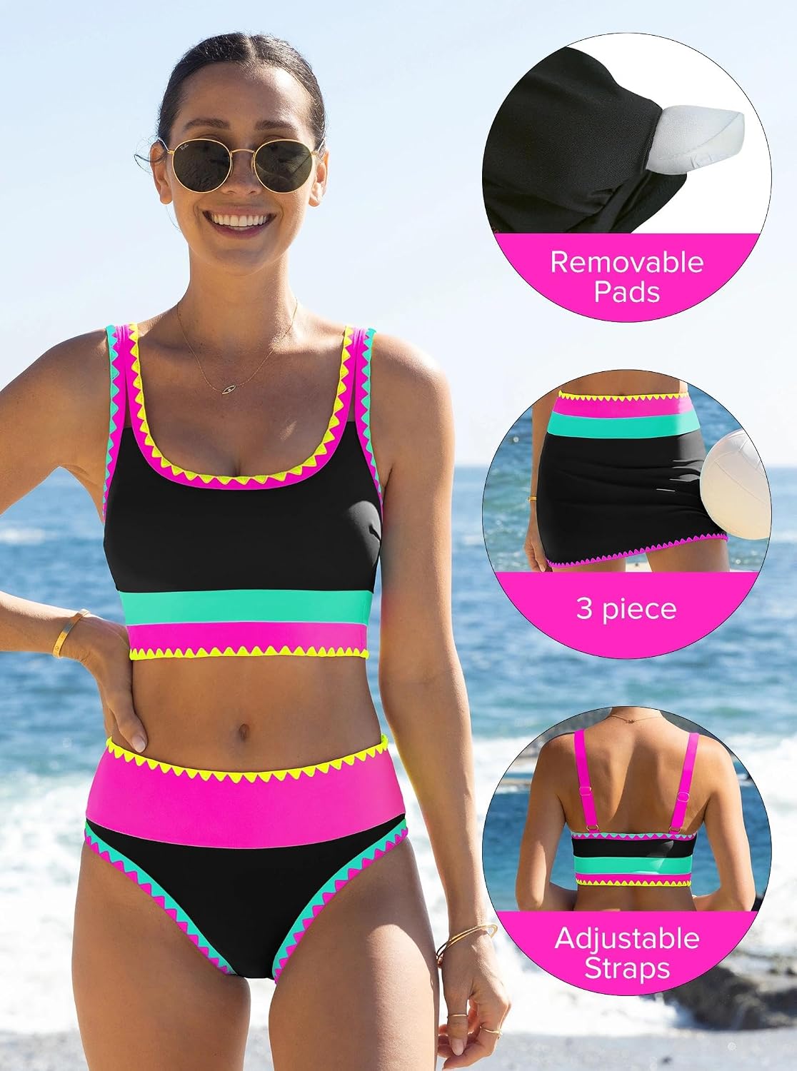 popvil High Waisted Bikini Set with Skirt — image 4