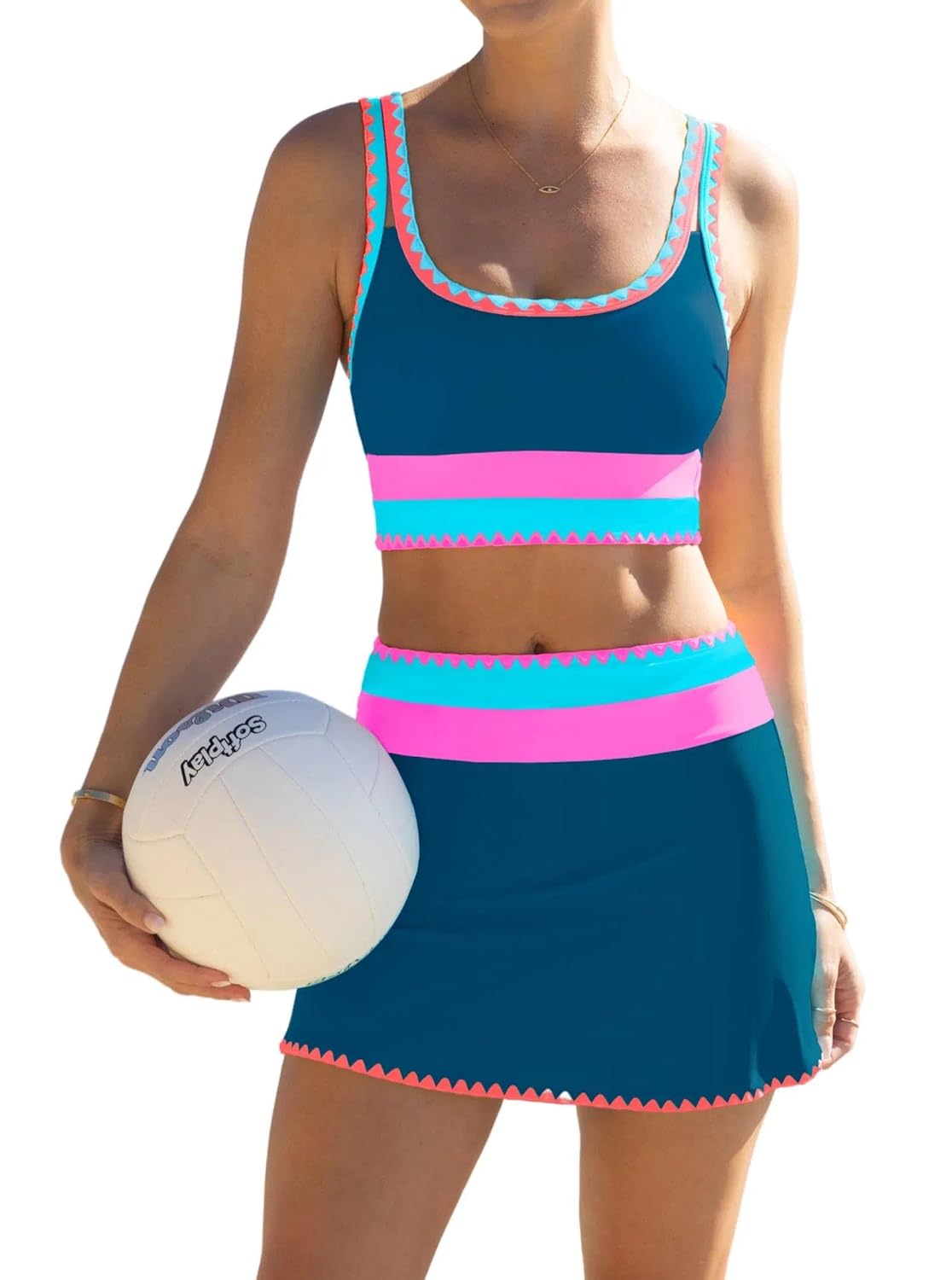 popvil High Waisted Bikini Set with Skirt — image 11