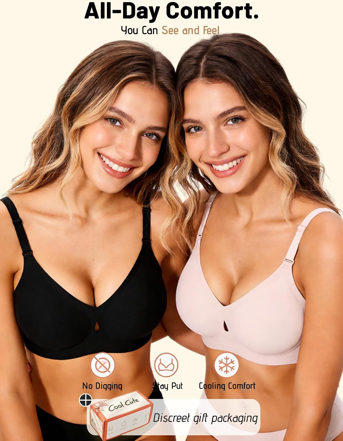 COOL CUTE Women's Seamless Gel Push Up Bra — image 5