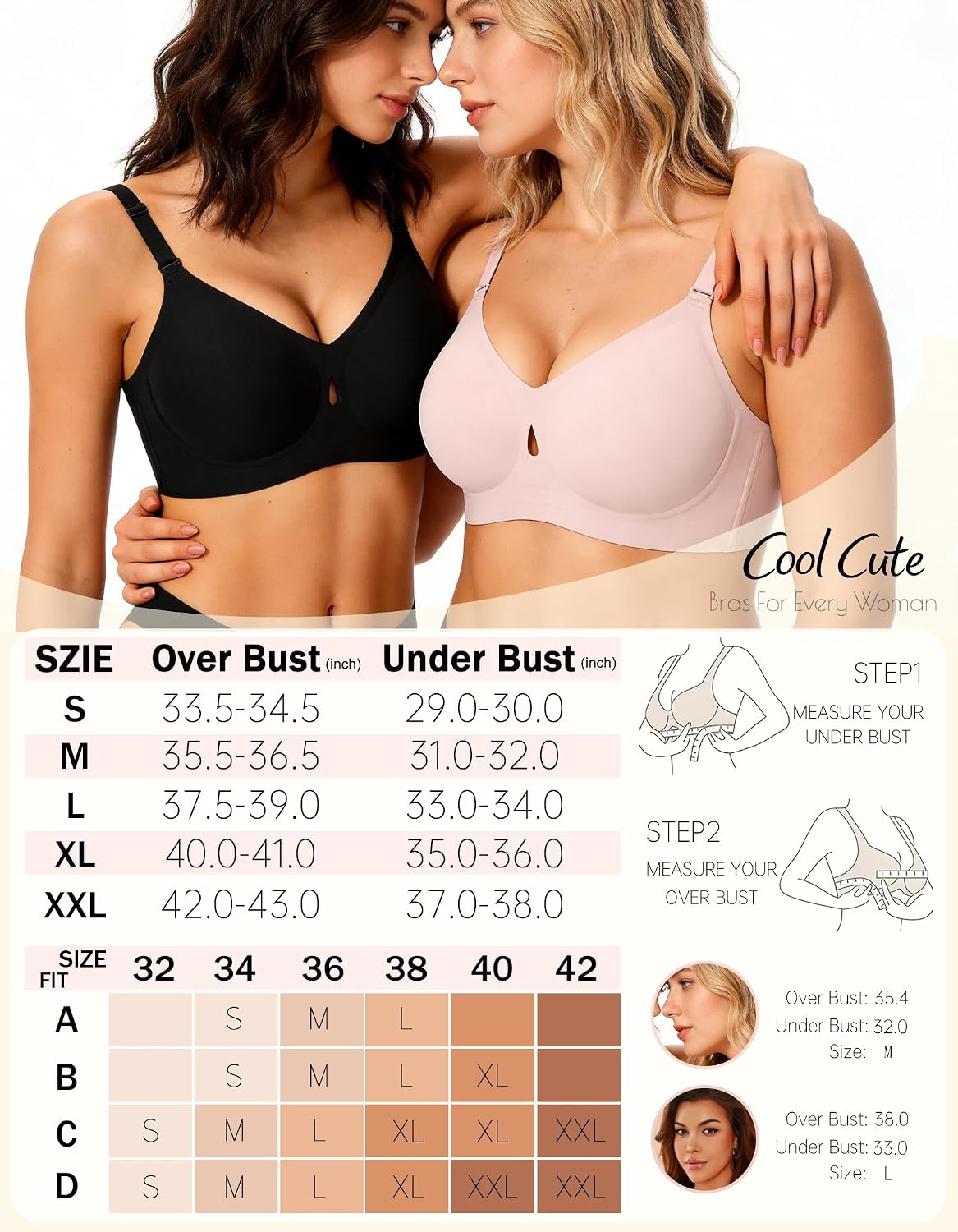COOL CUTE Women's Seamless Gel Push Up Bra — image 7