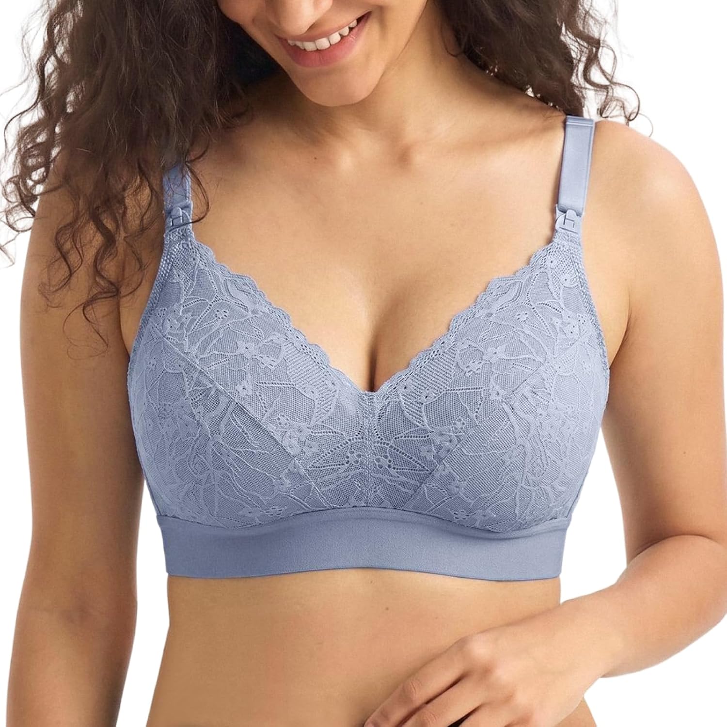 Momcozy Lace Wirefree Nursing Bra Deep V