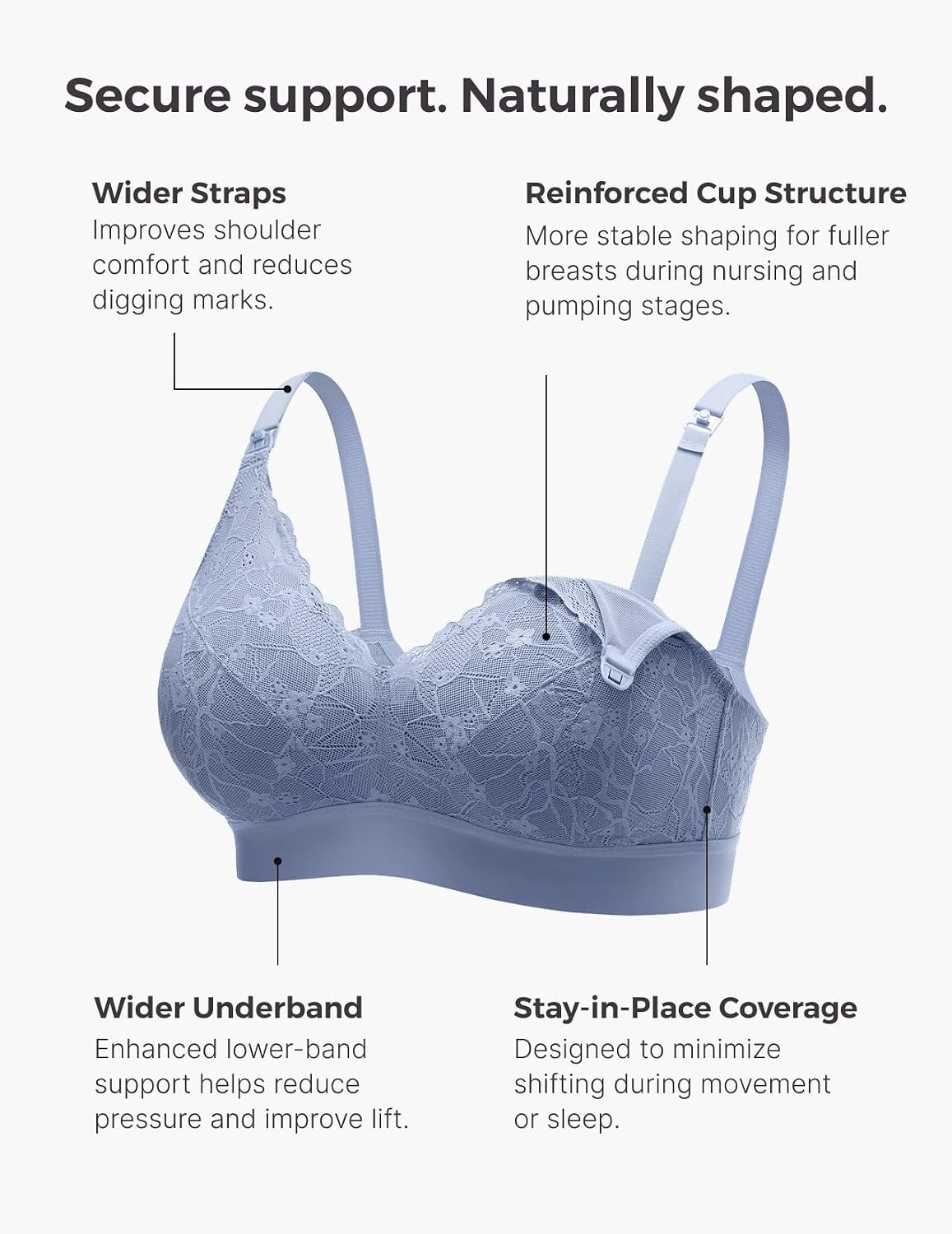 Momcozy Lace Wirefree Nursing Bra Deep V — image 4
