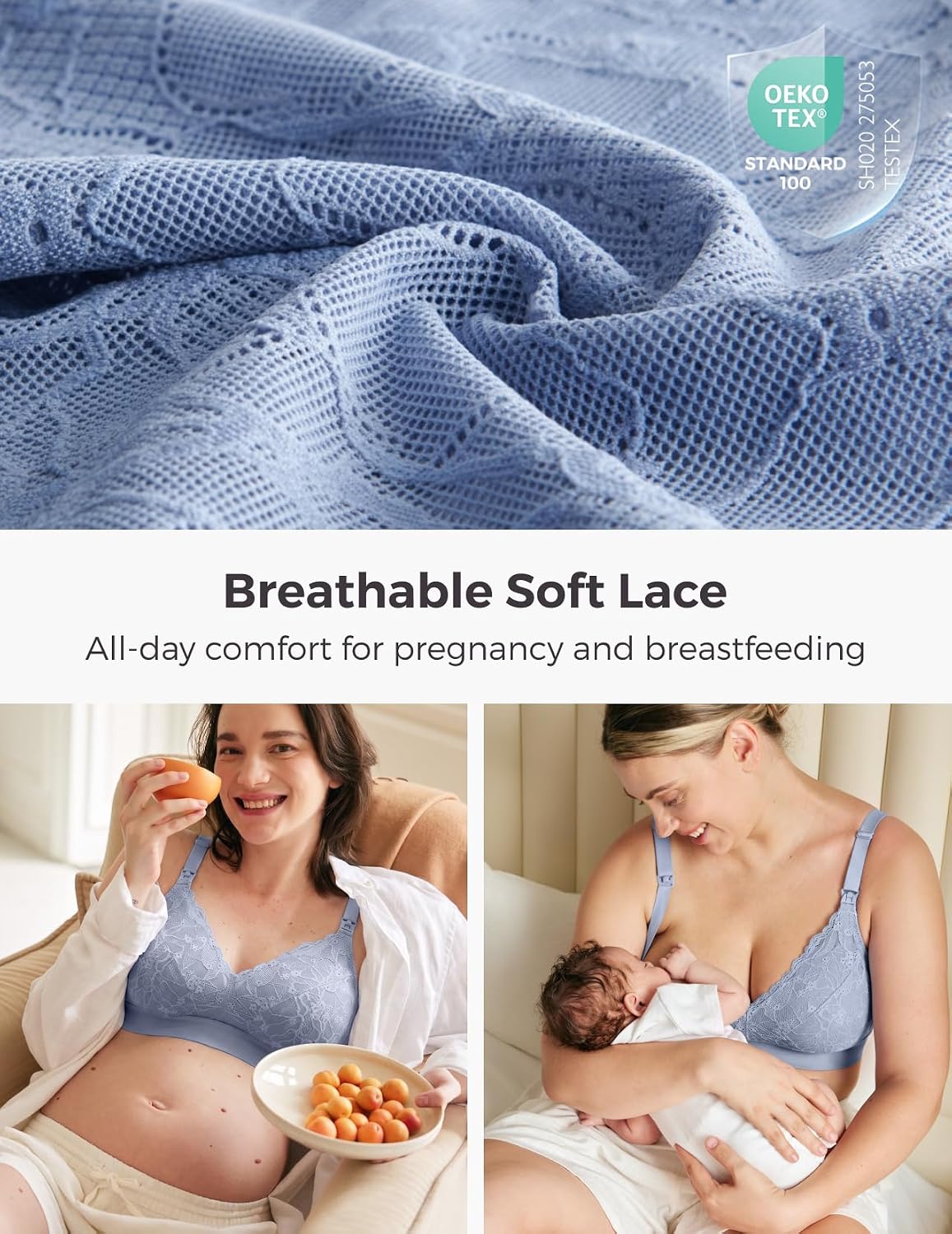Momcozy Lace Wirefree Nursing Bra Deep V — image 5