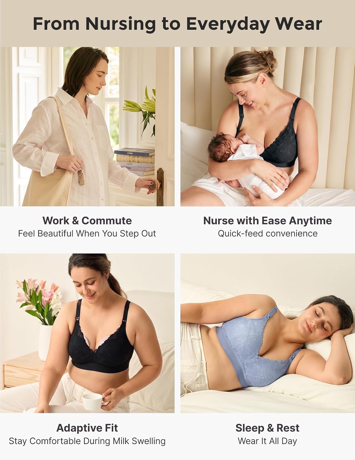 Momcozy Lace Wirefree Nursing Bra Deep V — image 7