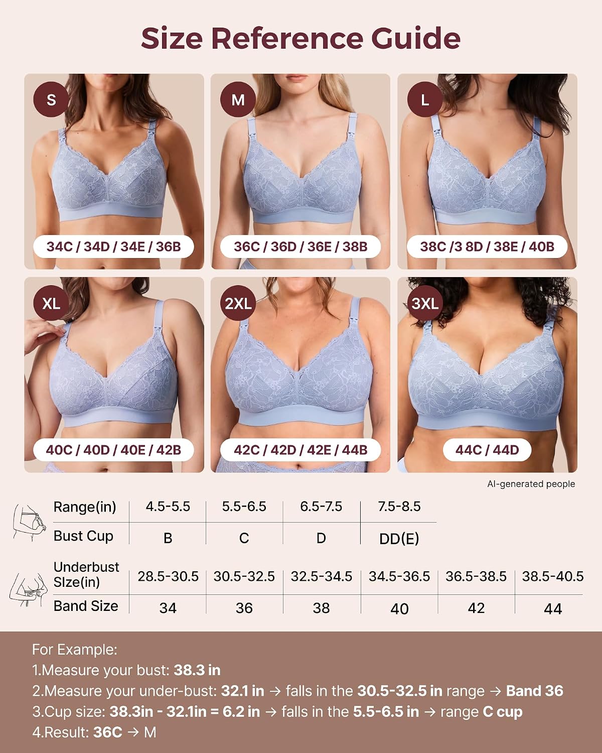 Momcozy Lace Wirefree Nursing Bra Deep V — image 8