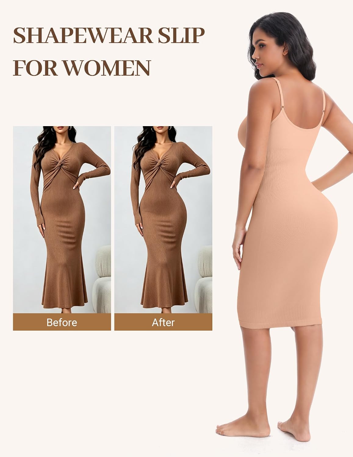 Woahhee Seamless Tummy Control Body Shaper Slip — image 5