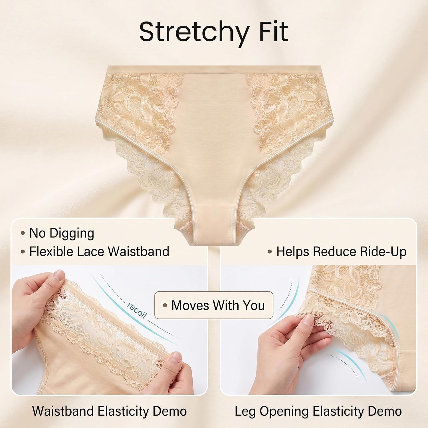 Lovirina Women's 5-Pack Lace Cheeky Bikini Briefs — image 6