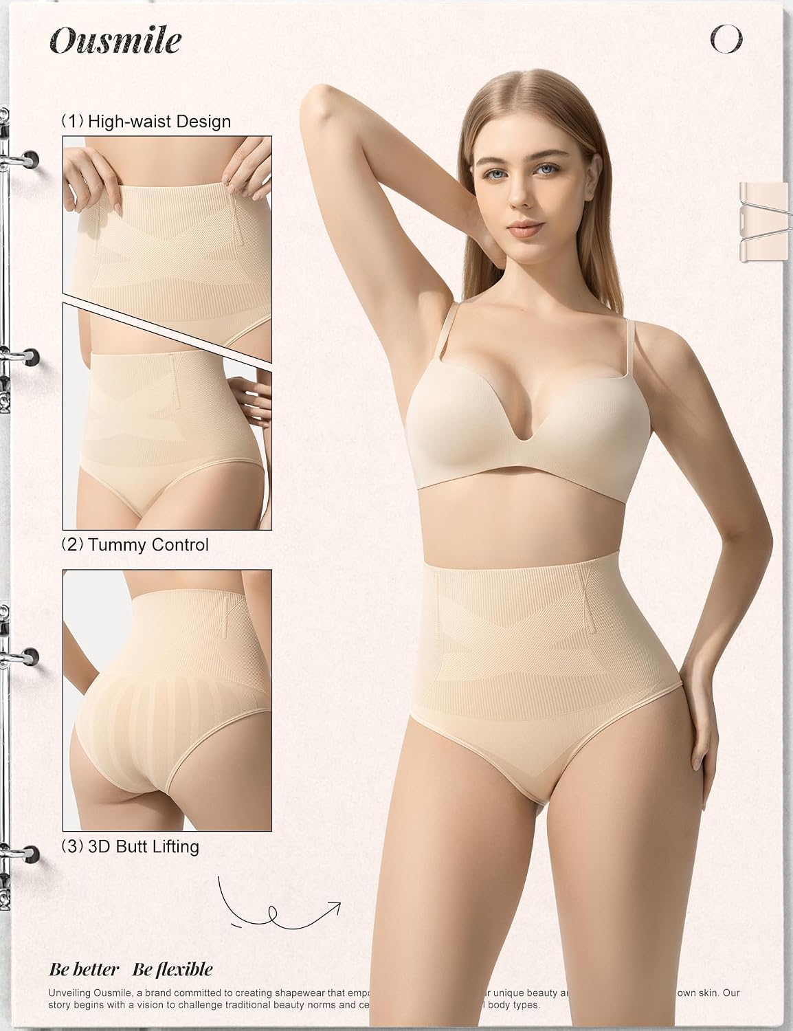 Ousmile High Waist Tummy Control Shapewear Panties — image 3