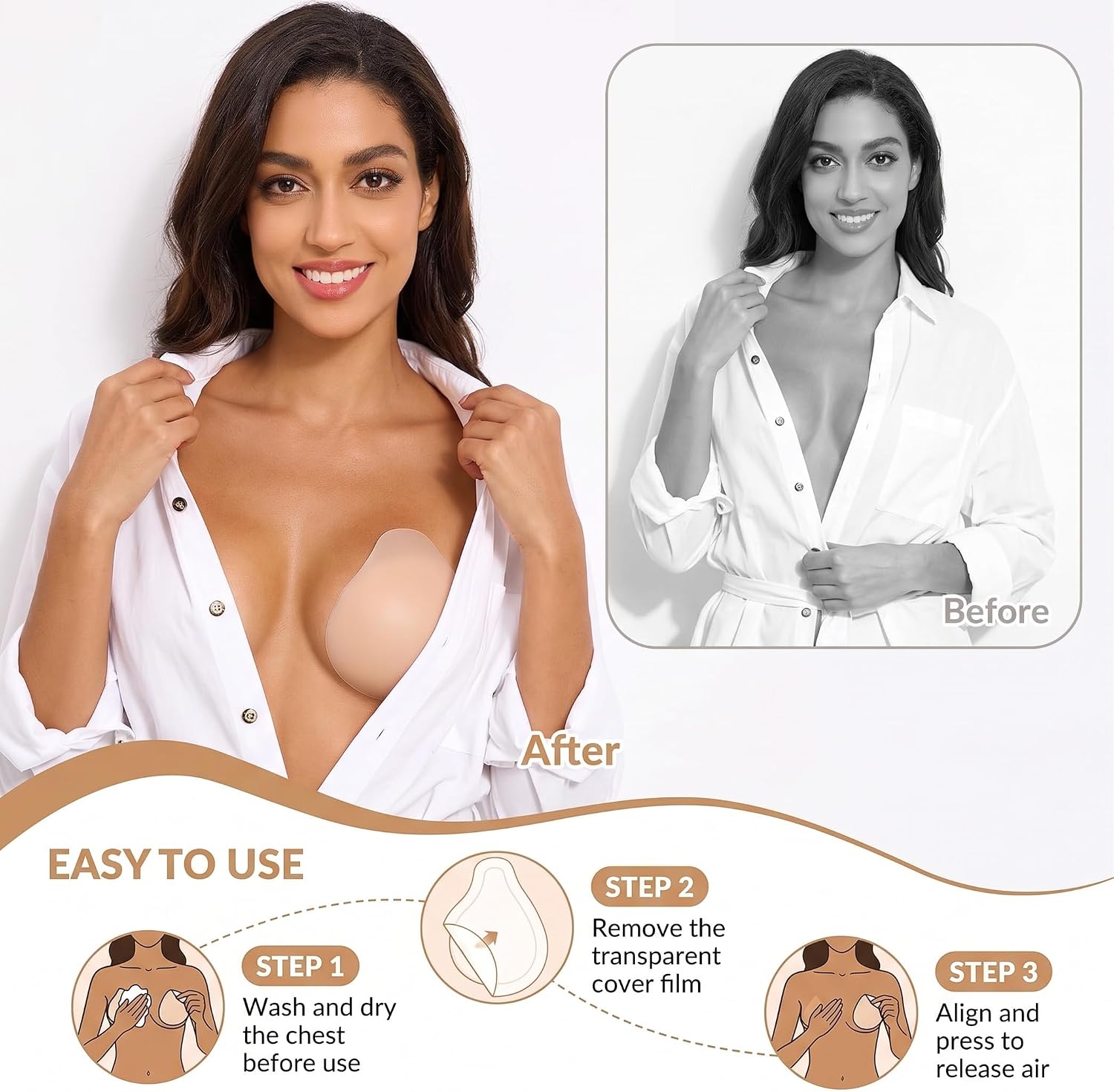 KISWON Ultra-Thin Adhesive Push Up Bra — image 5