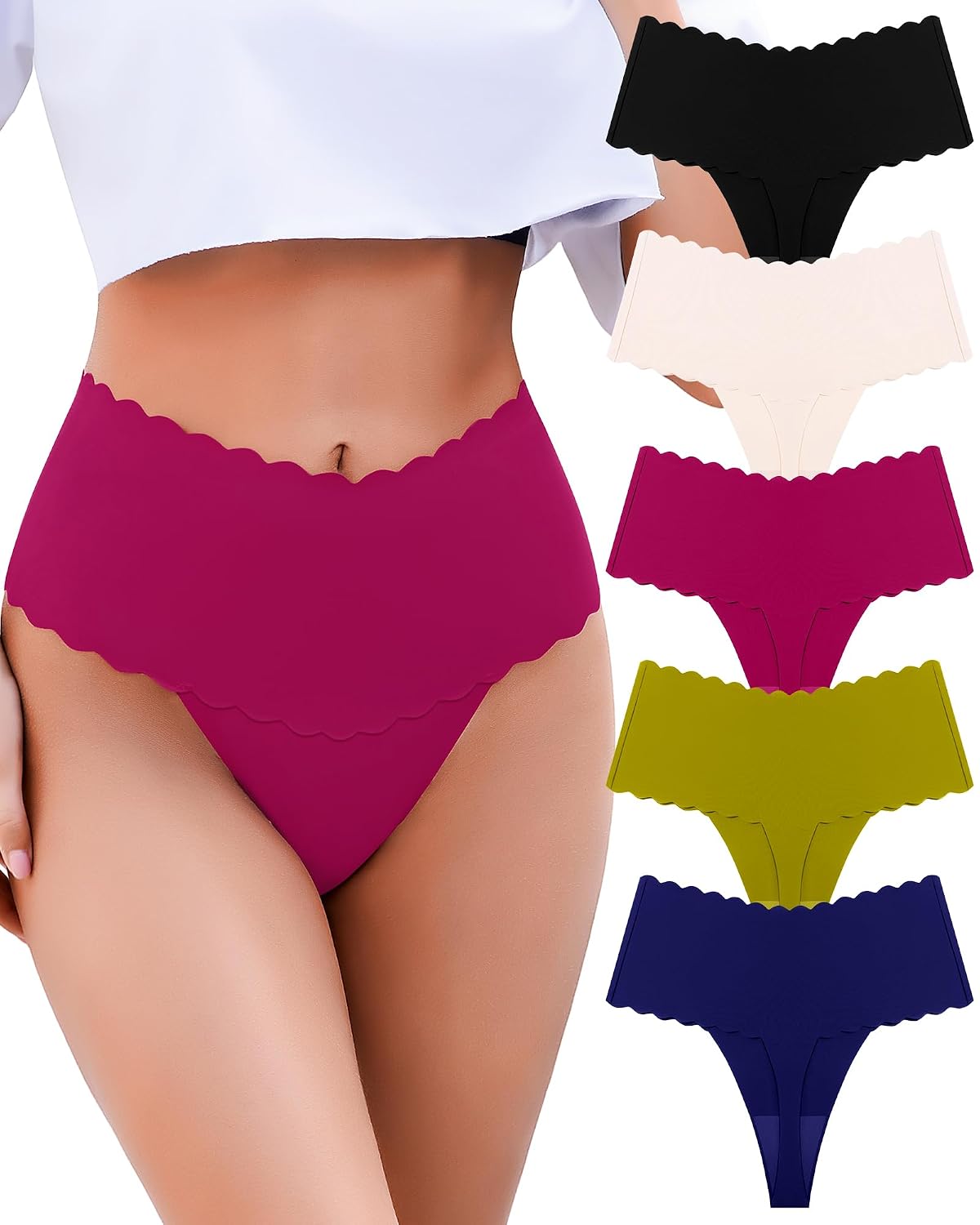 Neikuxia Seamless High Waisted Thong Panties