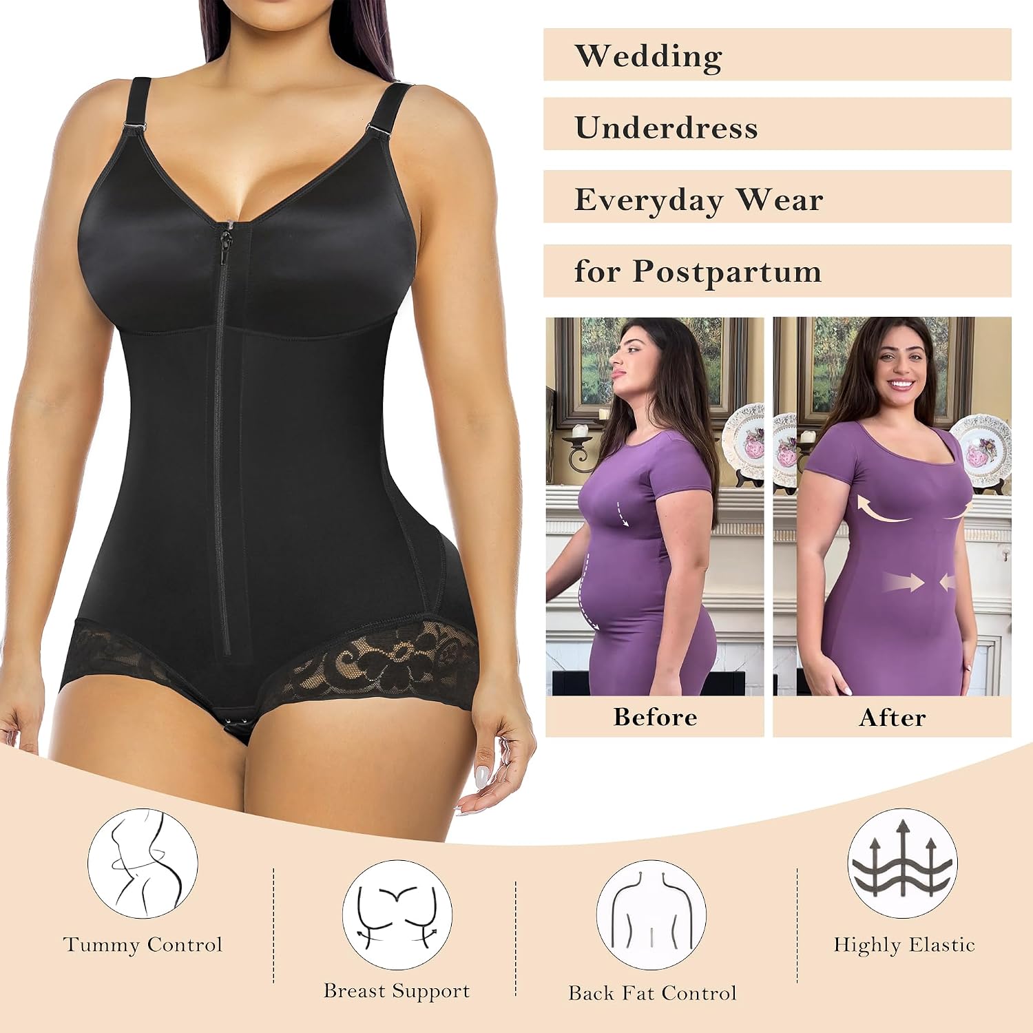 YIANNA Postpartum Shapewear Tummy Control Girdle — image 7