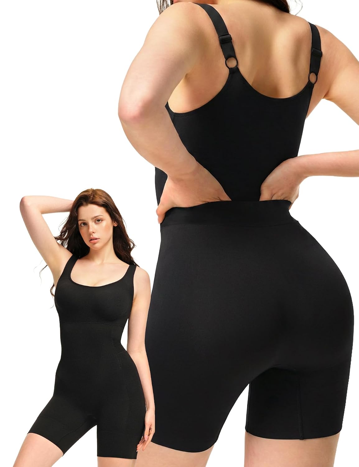 Bathroom-Friendly Tummy Control Shapewear Bodysuit for Women