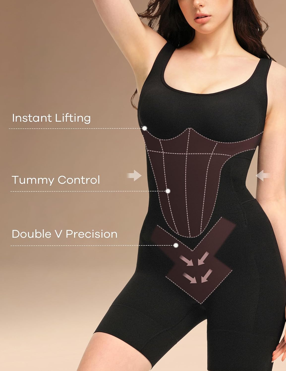 Bathroom-Friendly Tummy Control Shapewear Bodysuit for Women — image 2