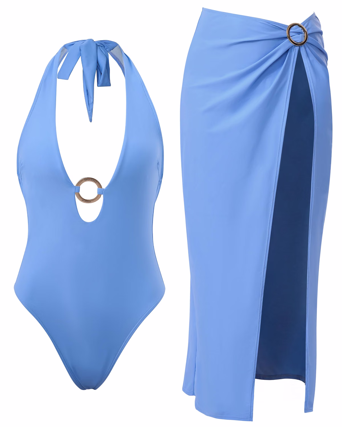SUUKSESS Tummy Control Halter Swimsuit with Cover Up — image 7